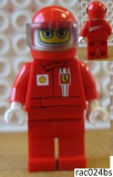 LEGO rac024bs F1 Ferrari Driver with Helmet and Balaclava - with Torso Stickers on Front and Back (8185)